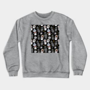 Little Astronauts, Space Dog, Aliens, and Robots Pattern Crewneck Sweatshirt